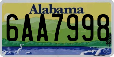 AL license plate 6AA7998