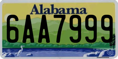 AL license plate 6AA7999