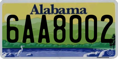 AL license plate 6AA8002