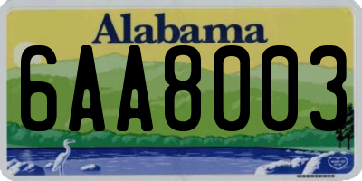 AL license plate 6AA8003