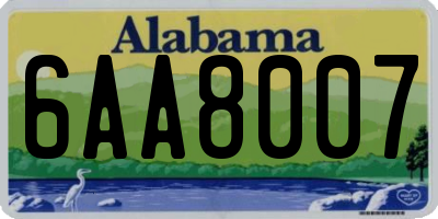 AL license plate 6AA8007
