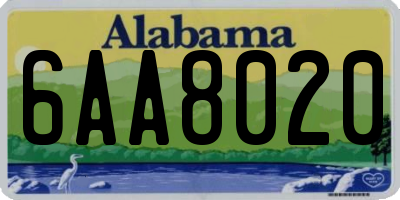 AL license plate 6AA8020