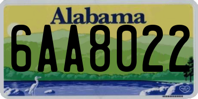 AL license plate 6AA8022
