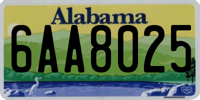 AL license plate 6AA8025