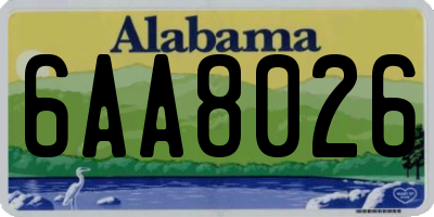 AL license plate 6AA8026