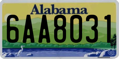 AL license plate 6AA8031