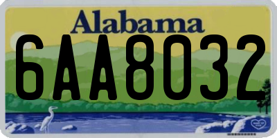 AL license plate 6AA8032