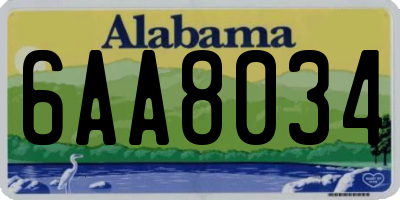 AL license plate 6AA8034