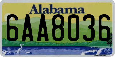 AL license plate 6AA8036