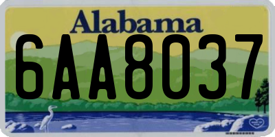 AL license plate 6AA8037