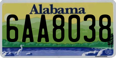 AL license plate 6AA8038