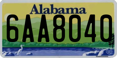 AL license plate 6AA8040