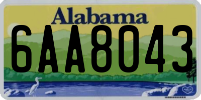 AL license plate 6AA8043