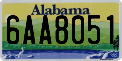 AL license plate 6AA8051