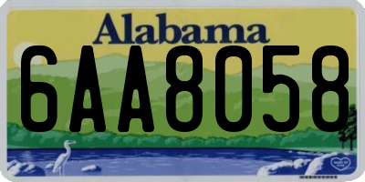 AL license plate 6AA8058