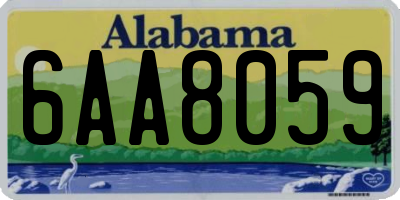 AL license plate 6AA8059