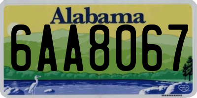 AL license plate 6AA8067