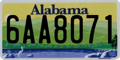 AL license plate 6AA8071