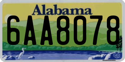 AL license plate 6AA8078