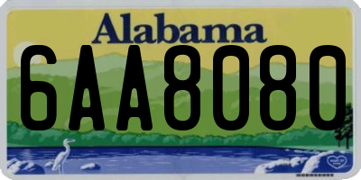 AL license plate 6AA8080