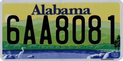 AL license plate 6AA8081