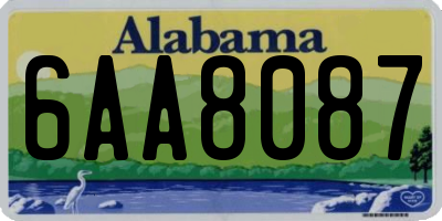 AL license plate 6AA8087