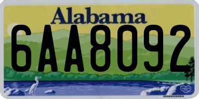 AL license plate 6AA8092