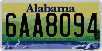 AL license plate 6AA8094