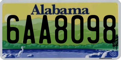 AL license plate 6AA8098
