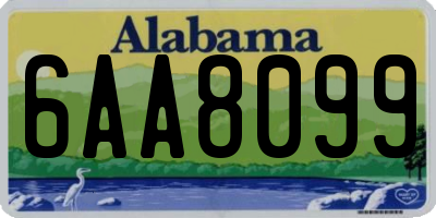 AL license plate 6AA8099