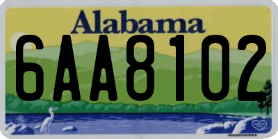 AL license plate 6AA8102
