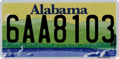 AL license plate 6AA8103
