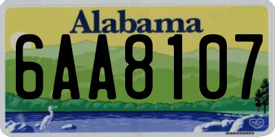 AL license plate 6AA8107