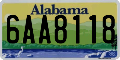 AL license plate 6AA8118