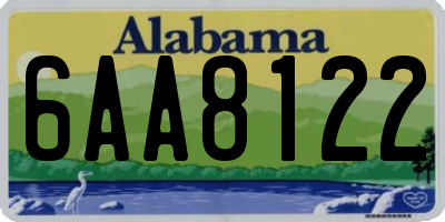 AL license plate 6AA8122