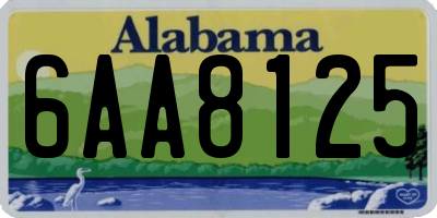 AL license plate 6AA8125