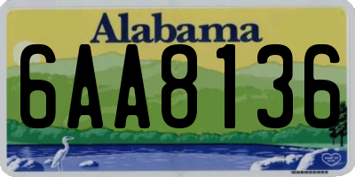 AL license plate 6AA8136