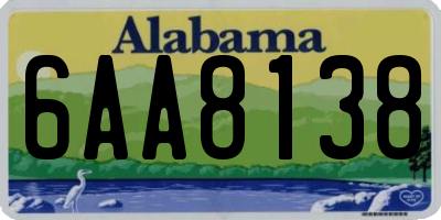 AL license plate 6AA8138
