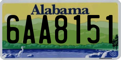 AL license plate 6AA8151