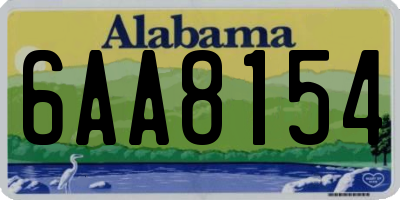 AL license plate 6AA8154