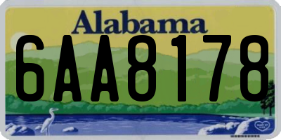 AL license plate 6AA8178