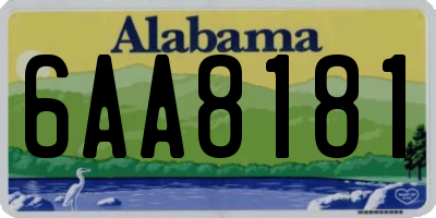 AL license plate 6AA8181