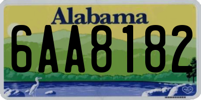 AL license plate 6AA8182