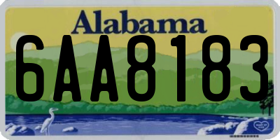 AL license plate 6AA8183