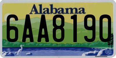 AL license plate 6AA8190