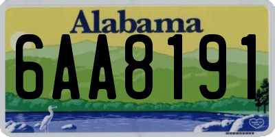 AL license plate 6AA8191