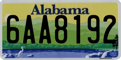 AL license plate 6AA8192