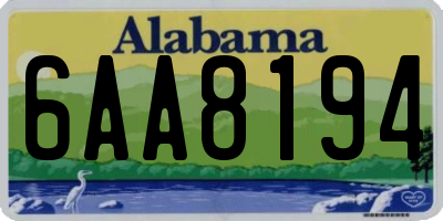 AL license plate 6AA8194