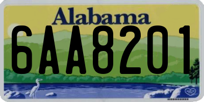 AL license plate 6AA8201