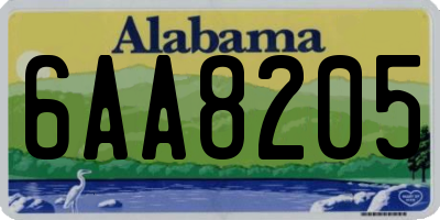 AL license plate 6AA8205